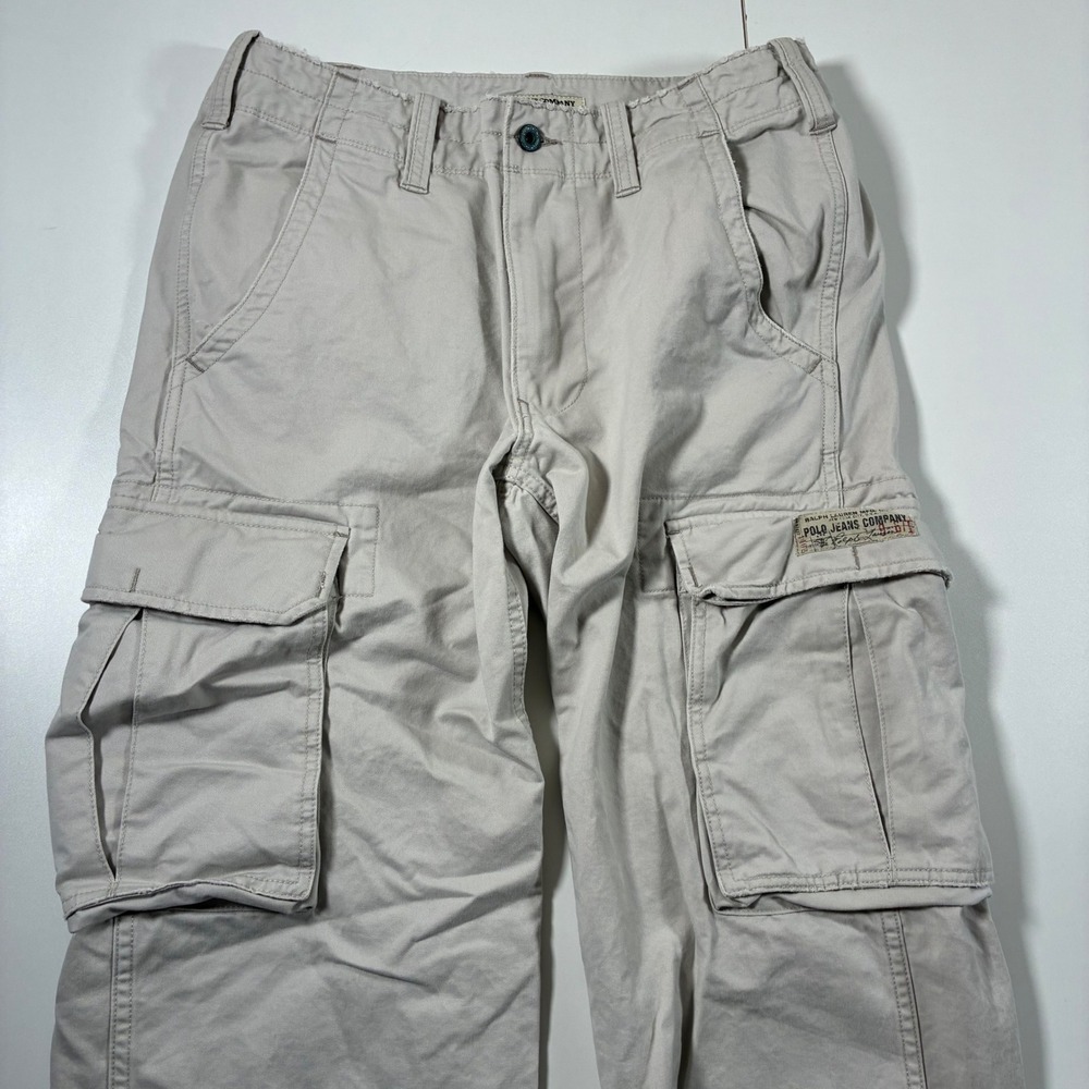 Vintage Polo Jeans Co Ralph Lauren Cargo Pants 30x26 90s‎ Y2K Baggy (Tag 30x32)
